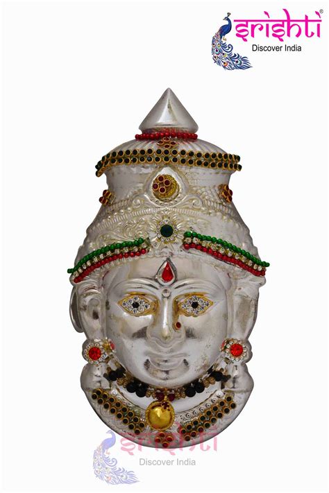 Shop Varalakshmi Goddess Face Metal Plated 6 Inches
