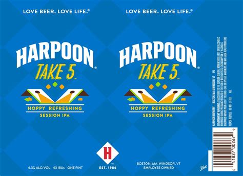 Harpoon Take 5 Session Ipa New Bottle And Can Packaging Mybeerbuzz