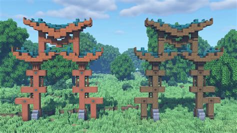 How To Build A Torii Gate In Minecraft Youtube