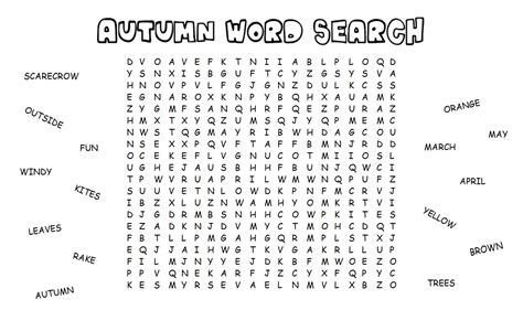 18 Fun Fall Word Search Puzzles Kitty Baby Love