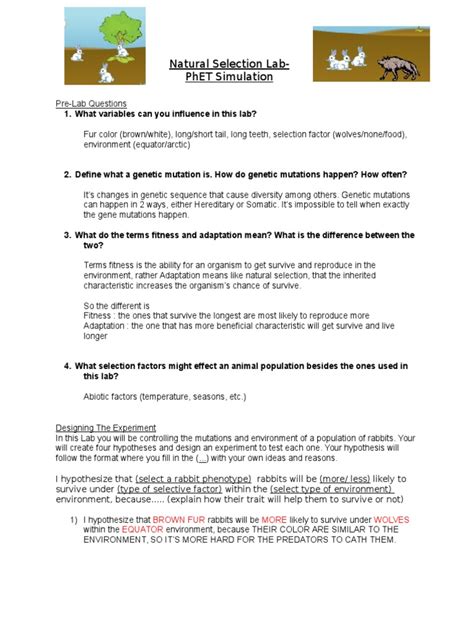 Use an interactive pad to model how to complete each of the. Natural Selection Simulation At Phet Worksheet Answers ...