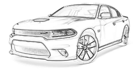Dodge Challenger Hellcat Coloring Pages Clip Art Library