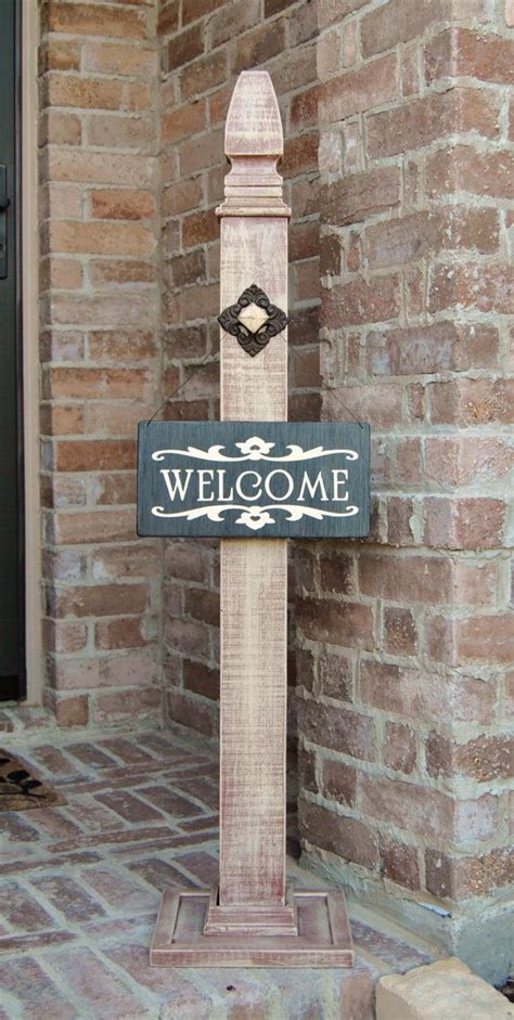 Rustic Sign Post Rustic Porch Post Wood Rustic Sign Post Welcome