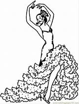 Coloring Flamenco Spain Library Dancer sketch template