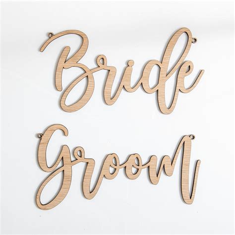 Wooden Bride And Groom Chair Signs Stag Design