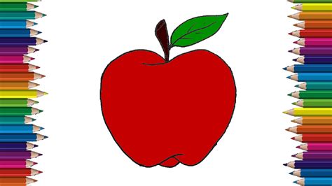 How To Draw An Apple Easy Step By Step Apple Drawing And Coloring