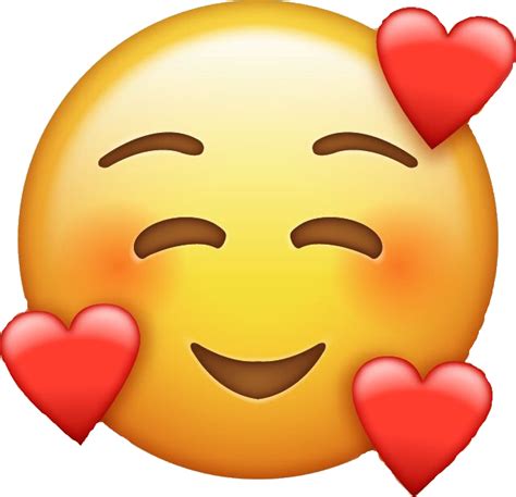 Cute Emoji Drawing With Hearts