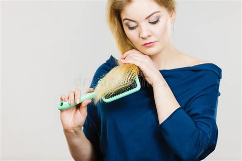 Woman Brushing Her Long Hair With Brush Stock Image Image Of Combing Care 171131997