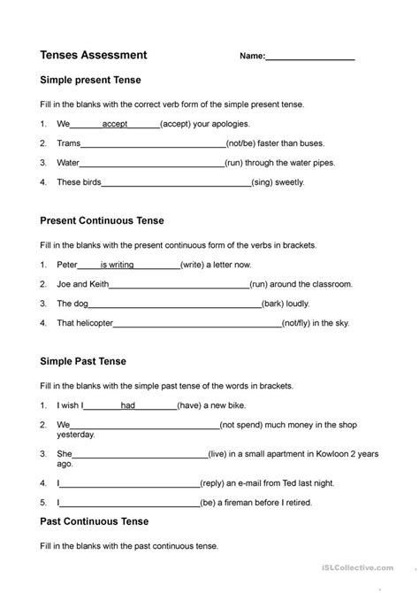 Present Past And Future Tenses Worksheet Free Esl Printable