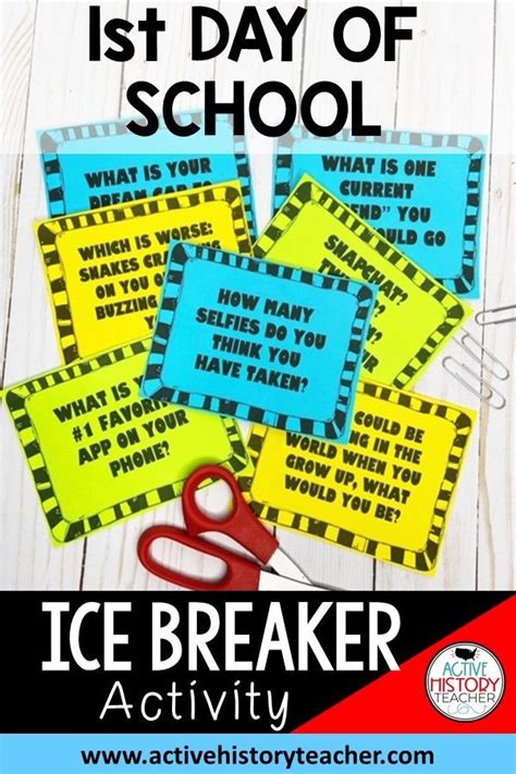 Ice Breaker Activity For The 1st Day Of School Icebreaker Activities
