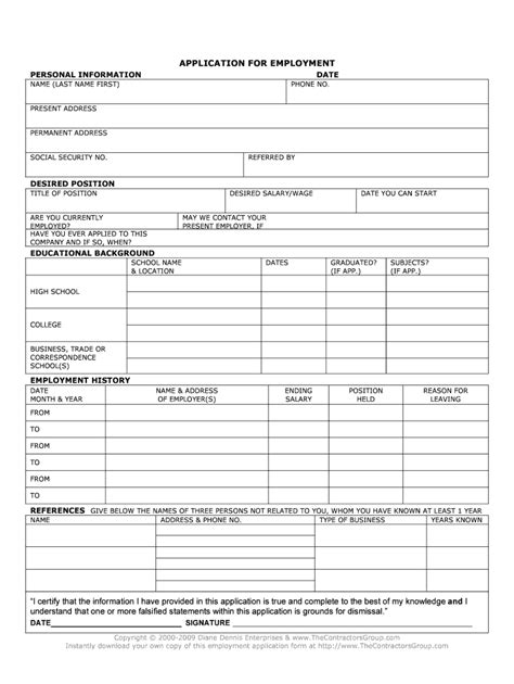 Fillable Online Mpap 007 Employment Application Form One Page Spanish