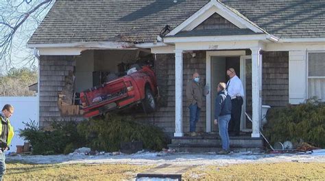 Pickup Crashes Into Riverhead Home Amid Apparent Medical Emergency