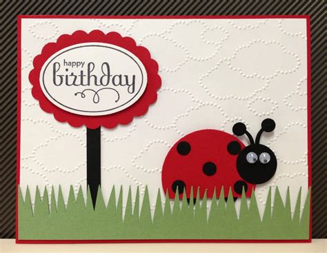 Ladybug Punch Art Stampin Up Birthday Card Kit 5 Cards Tarjetas