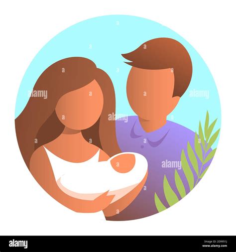 Mamá Y Papá Felices Con Un Bebé Recién Nacido Retrato Familiar En