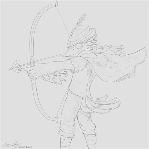 Furrybooru 2018 5 Fingers Alternate Form Anthro Archer Arrow Avian
