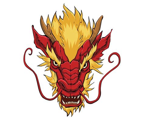 Chinese Dragon Head Red Illustration 145527