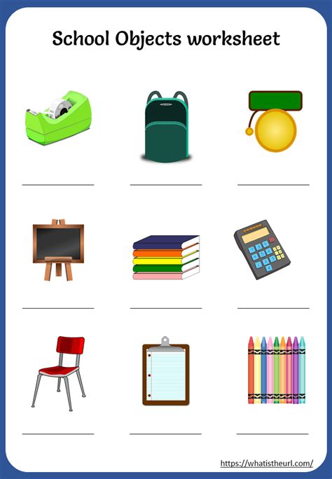 Printable School Objects Worksheet Your Home Teacher