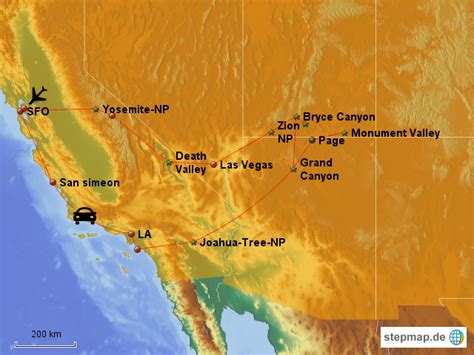 Stepmap Usa West Küste Landkarte Für Usa