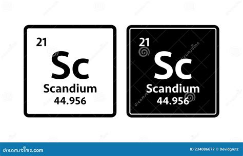 Scandium Symbol Chemical Element Of The Periodic Table Vector Stock Illustration Stock Vector