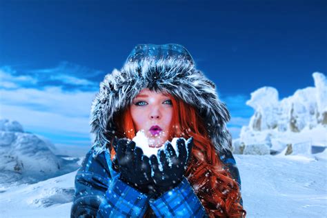Free Images Outdoor Person Snow Cold Winter Girl Woman White