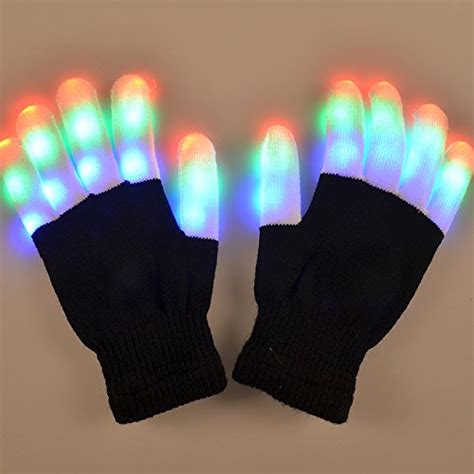 W Plus Flashing Finger Lighting Gloves Led Colorful Rave Gloves 7