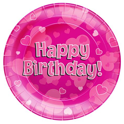 Happy Birthday Pink Party Plates Sittingbourne Balloons