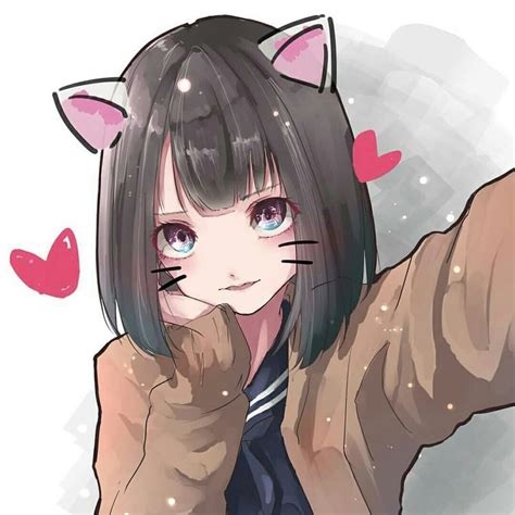 𝓛𝓲𝓷 Anime Girls Meow Gambar Karakter Sketsa Anime Animasi