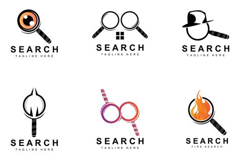 Search Logo Design, Detective Illustration, Home search, Glass Lens