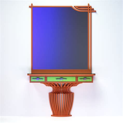Vanity table with mirror 3D model | CGTrader