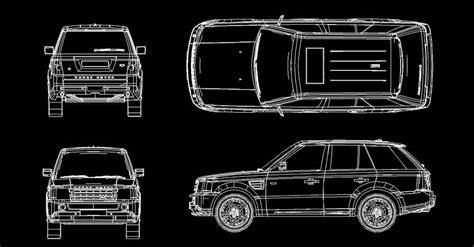 Cad Blocks Range Rover Suv Dwg 2d Cadblocksdwg