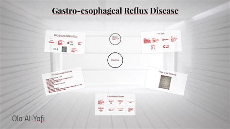 Symptoms can include abdominal cramps, diarrhoea and vomiting. Gastro-esophageal Reflux Disease by Ola Al Yafi