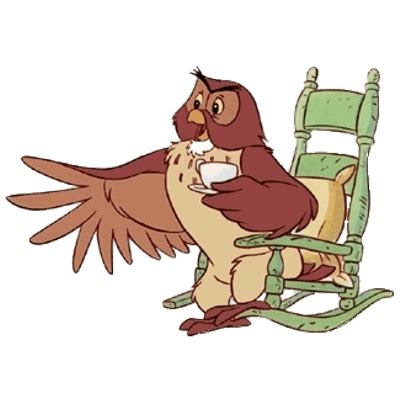 Winnie The Pooh Owl In His Rocking Chair Transparent PNG StickPNG