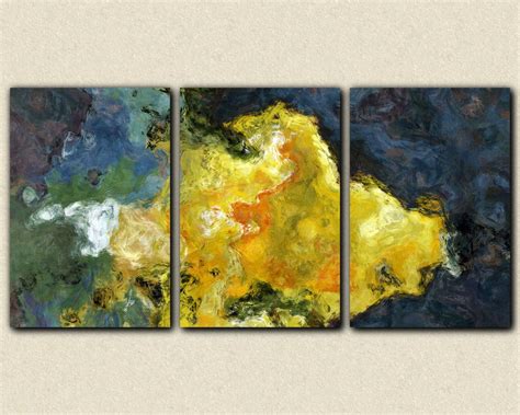 Triptych Abstract Giclee Canvas Print With By Finnellfineart With
