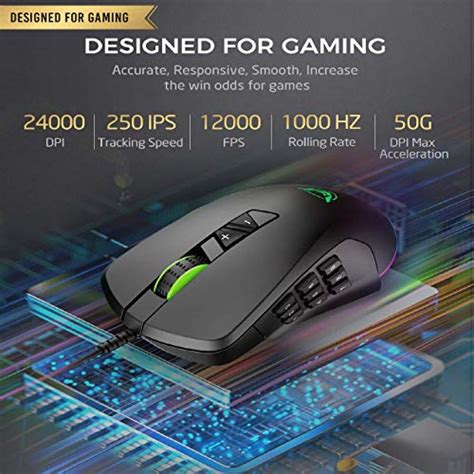 Pictek Gaming Mouse Wired 24000 Dpi Rgb Gaming Mice With 17