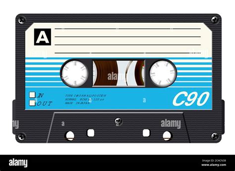 Cassette With Retro Label As Vintage Object For 80s Revival Mix Tape Design Stock Vector Image