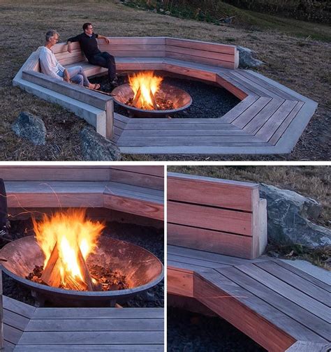 This Sunken Fire Pit Has Been Nestled Into The Hillside And Is Lined