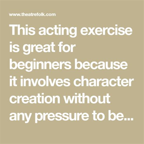 Acting Exercise Whos Knocking Acting Exercises Acting Exercise