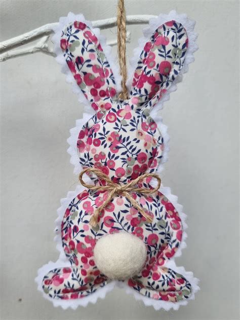 Liberty Fabric Hanging Easter Bunny Decoration Liberty Of Etsy Uk In
