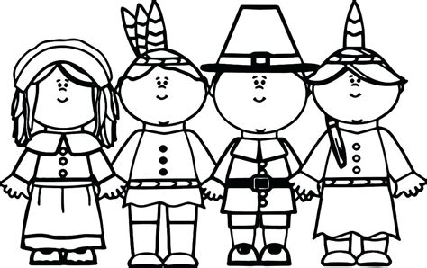 Pilgrim And Indian Coloring Pages At Free Printable