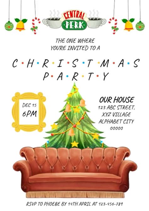 Friends Christmas Party Invitation Template Postermywall