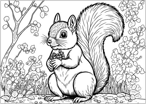 Joli écureuil Coloriage Écureuils Pour Enfants