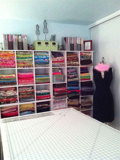 The Fabric Wall In My Sewing Studio Organize Fabric Sewing Room