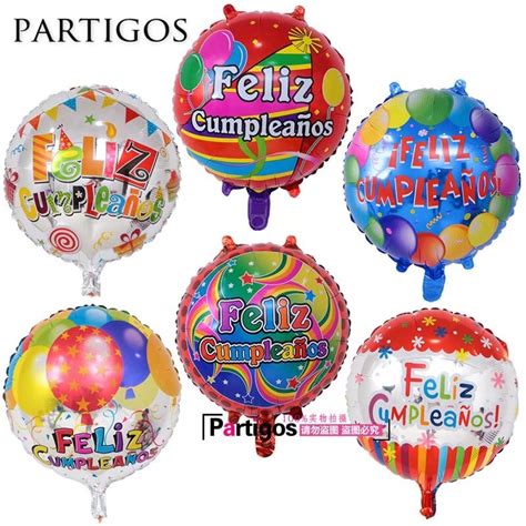 With our great selection of birthday balloons, you can say happy birthday in a fun way! 50pcs/lot 18'' balloon design Spanish birthday balloons ...