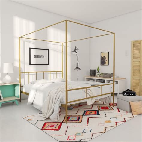 This canopy bed truly provides just the right amount of depth and awe without stealing the entire appeal of the room. Novogratz Marion Canopy Bed, Queen, Gold - Walmart.com ...