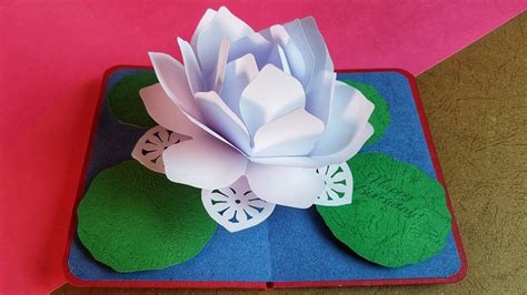 Lotus Flower Pop Up Card Opening And Closing Youtube