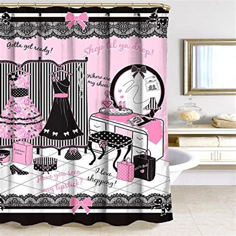 Elegantbath Collection “glam Girl” Shower Curtain With Bath Accessories Curtain Store