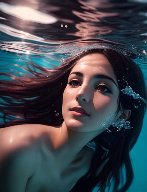 Premium Ai Image Underwater Woman Portrait