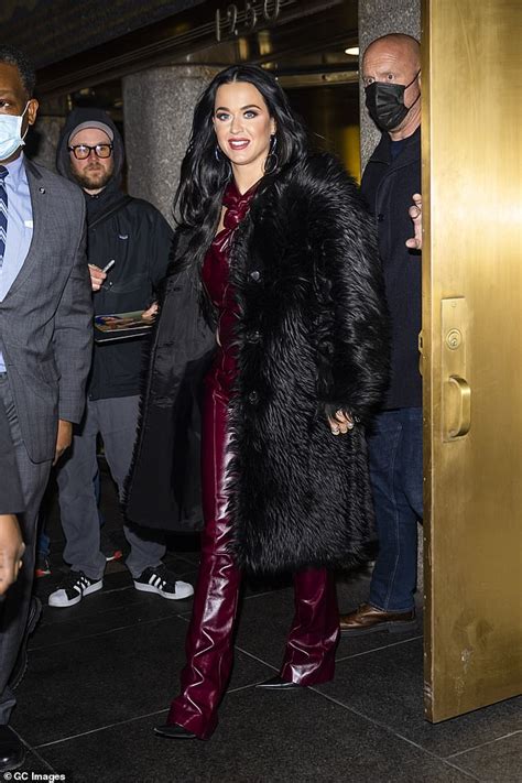 Katy Perry Slips Enviable Curves Into Skintight Burgundy Vinyl After Snl