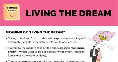 Living The Dream Meaning And Examples Of The Idiom Living The Dream