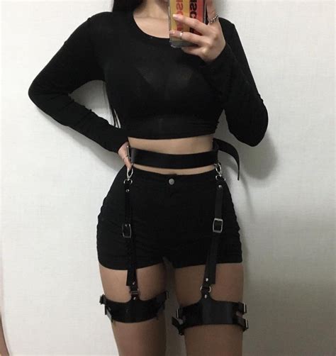 Gothic Waist Thigh Harness Egirl Fashion Edgy Outfits Fashion Outfits